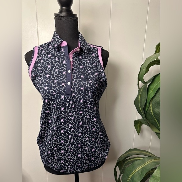 Sport Haley Navy and Lilac Floral Top. Size Small - Picture 8 of 12